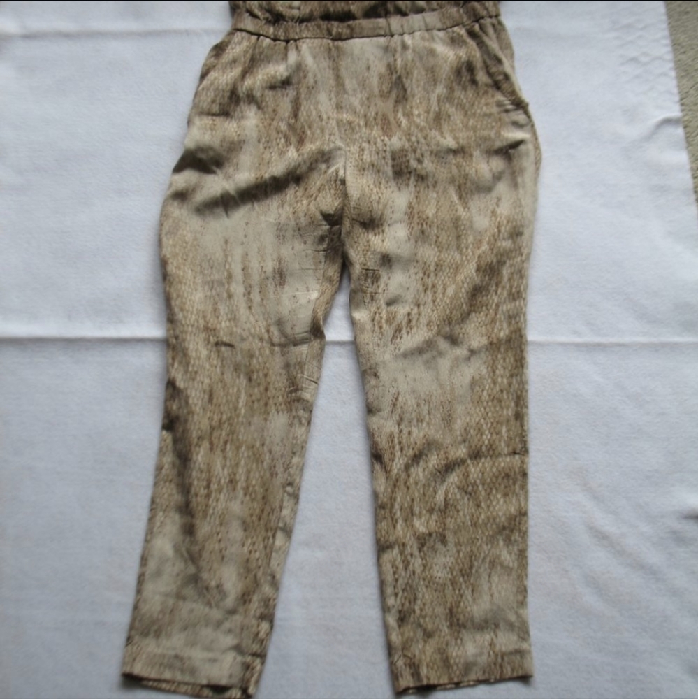 OF TWO MINDS REPTILE PRINT SILK PANTS - S